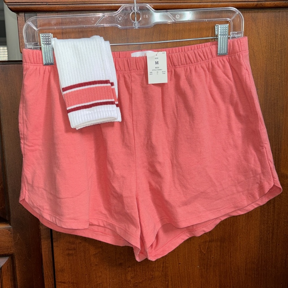 NWT Colsie Pajama Shorts and Matching Crew Socks